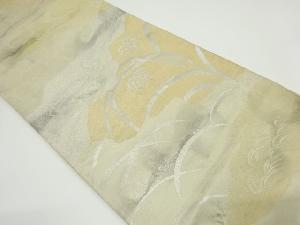 アンティーク　流水に露芝・芒模様織り出し袋帯（材料）